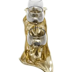 Deko & Geschenkartikel|KARE Design Teelichthalter 3 Jade Gold (4/Tlg.)