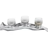 Deko & Geschenkartikel|KARE Design Teelichthalter 3 Jade Silber