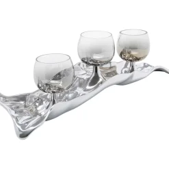 Deko & Geschenkartikel|KARE Design Teelichthalter 3 Jade Silber