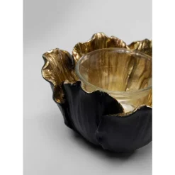 Deko & Geschenkartikel|KARE Design Teelichthalter Flower Bloom Schwarz Gold O10
