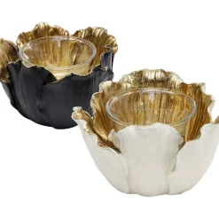 Deko & Geschenkartikel|KARE Design Teelichthalter Flower Bloom Schwarz Gold O10