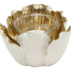 Deko & Geschenkartikel|KARE Design Teelichthalter Flower Bloom Creme Gold O10