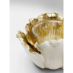 Deko & Geschenkartikel|KARE Design Teelichthalter Flower Bloom Creme Gold O10