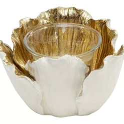 Deko & Geschenkartikel|KARE Design Teelichthalter Flower Bloom Creme Gold O10