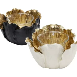 Deko & Geschenkartikel|KARE Design Teelichthalter Flower Bloom Creme Gold O10