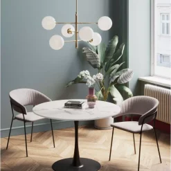 Tische|KARE Design Tisch Schickeria Marmor Weis Schwarz O110Cm
