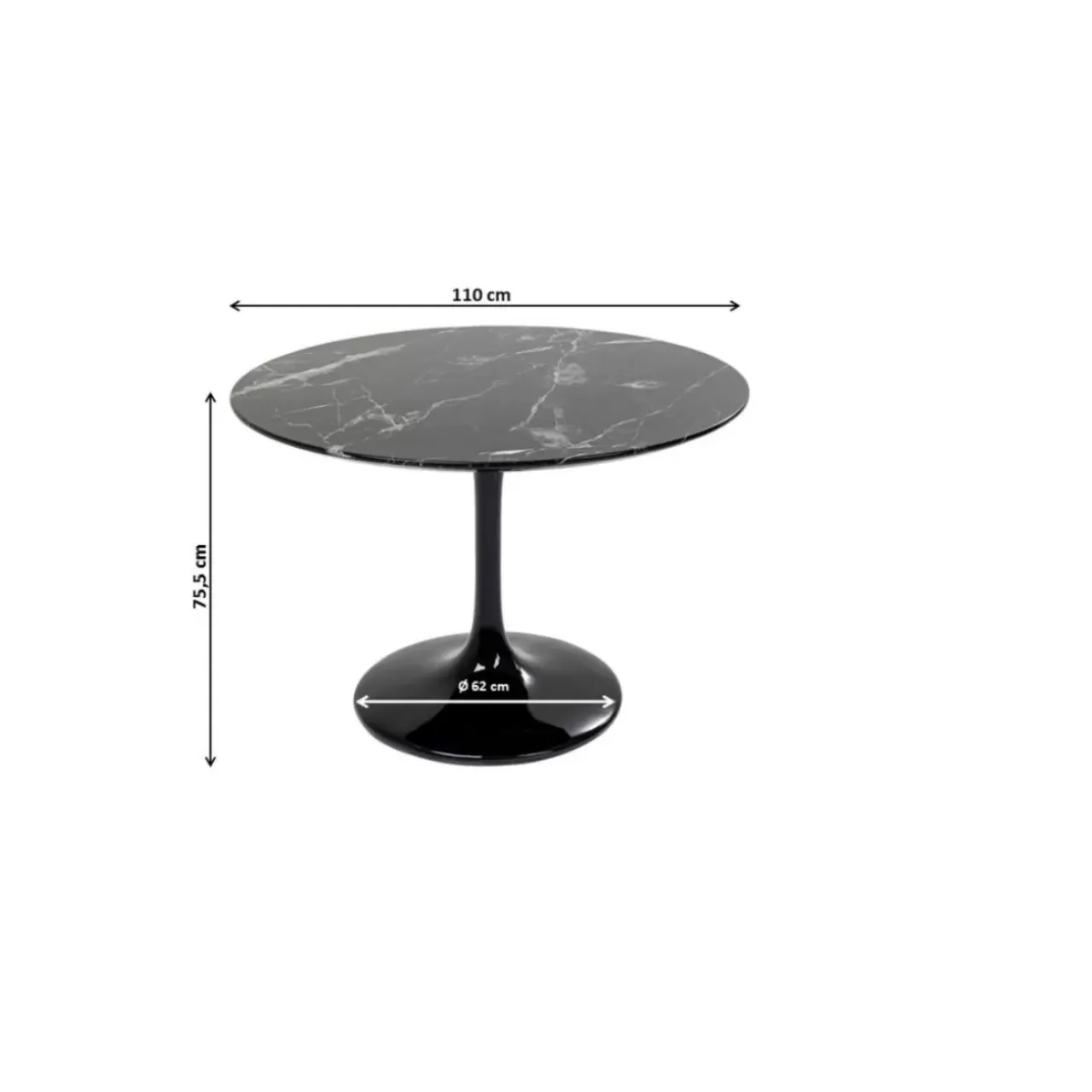 Tische|KARE Design Tisch Solo Marble Schwarz O110