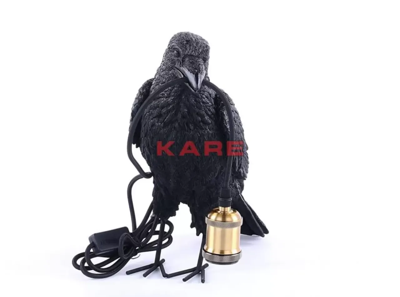 Tischleuchten|KARE Design Tischleuchte Animal Crow Matt Schwarz