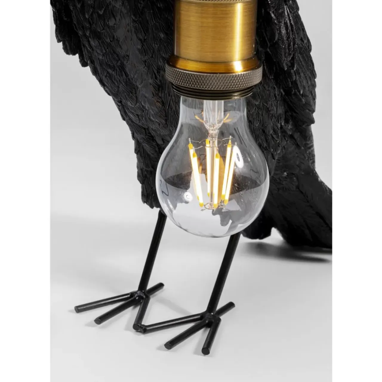 Tischleuchten|KARE Design Tischleuchte Animal Crow Matt Schwarz