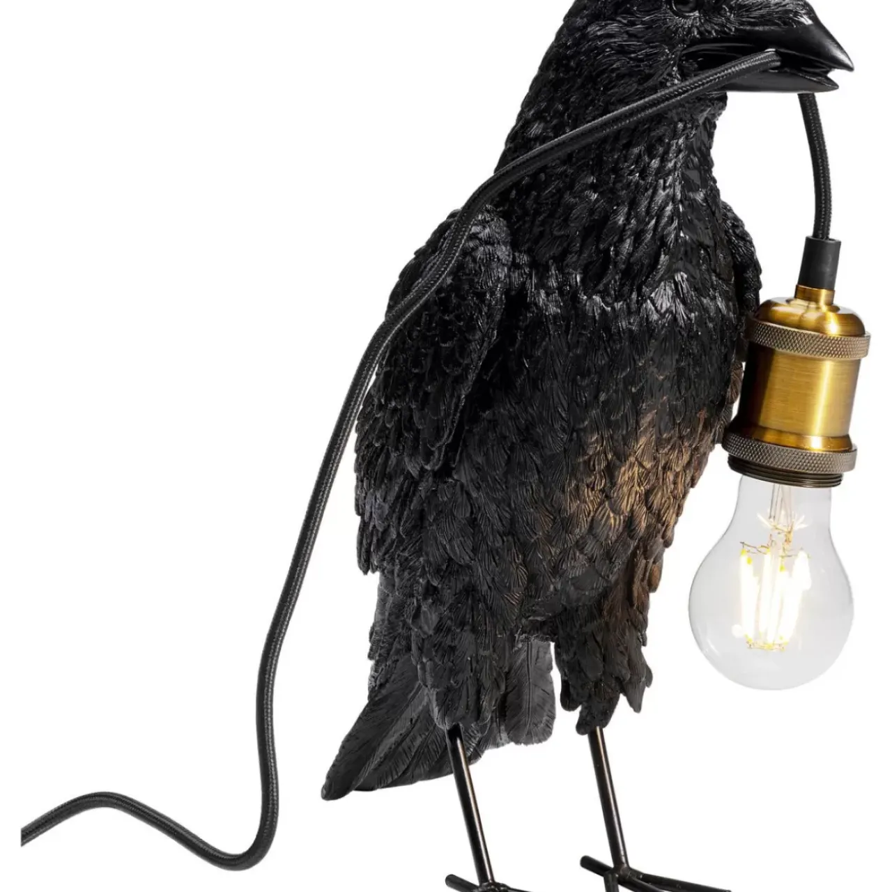 Tischleuchten|KARE Design Tischleuchte Animal Crow Matt Schwarz