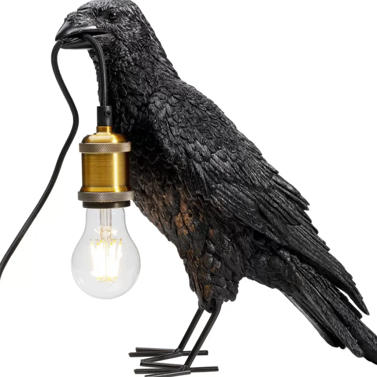 Tischleuchten|KARE Design Tischleuchte Animal Crow Matt Schwarz
