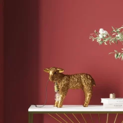 Tischleuchten|KARE Design Tischleuchte Animal Flower Sheep Gold 36Cm