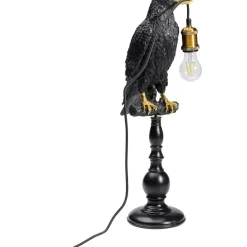 Tischleuchten|KARE Design Tischleuchte Animal Sitting Crow Matt Schwarz