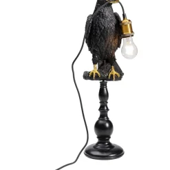 Tischleuchten|KARE Design Tischleuchte Animal Sitting Crow Matt Schwarz
