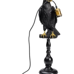 Tischleuchten|KARE Design Tischleuchte Animal Sitting Crow Matt Schwarz