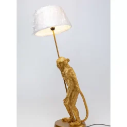 Tischleuchten|KARE Design Tischleuchte Animal Standing Monkey Gold 51Cm