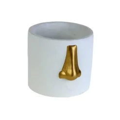 Sonstiges & Zubehör Accessoires|KARE Design Ubertopf Nase Weiss/Gold