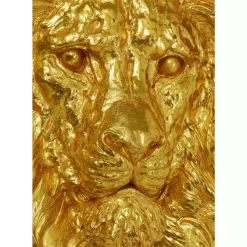 Bilder|KARE Design Wandobjekt Lion Head Gold 90X100Cm