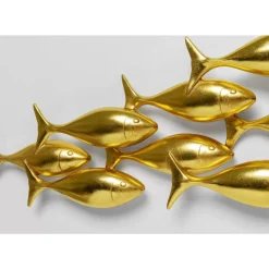 Bilder|KARE Design Wandobjekt School Of Tuna Gold 181X41Cm