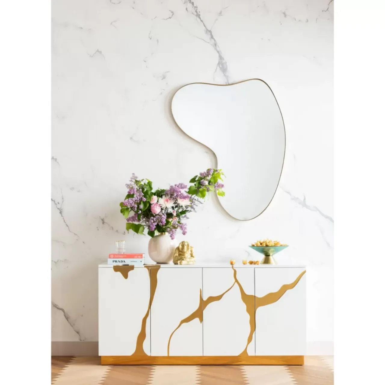 Spiegel|KARE Design Wandspiegel Shape Brass 110X120Cm