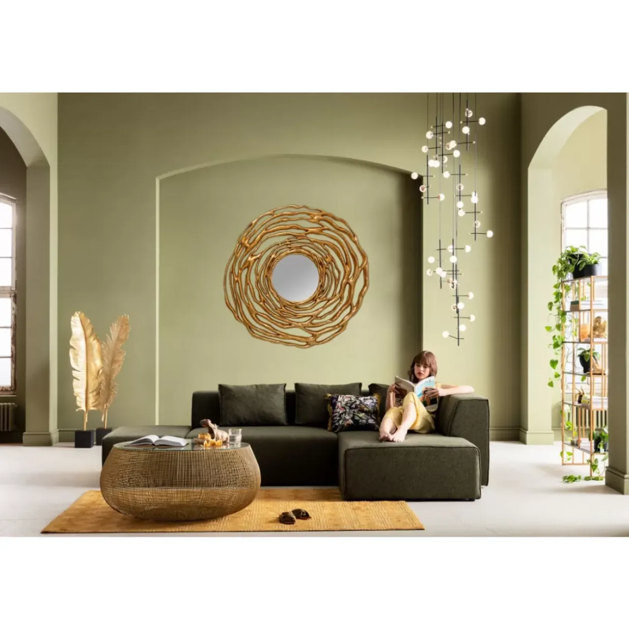 Spiegel|KARE Design Wandspiegel Twiggy Gold O121Cm