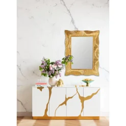 Spiegel|KARE Design Wandspiegel Wavy Brass 94X124Cm