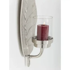 Kerzenständer & Laternen|KARE Design Windlicht Leaf Silber