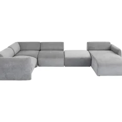 Sofas & Couches|KARE Design Wohnlandschaft 2 Lucca Grau Rechts 328Cm